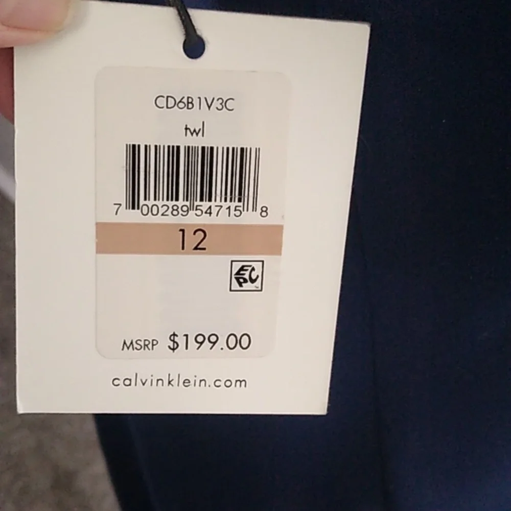 Calvin Klein Womens Maxi Dress Navy Blue Sleeveless Halter size 12 New With Tags - Picture 13 of 15
